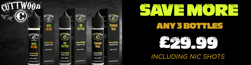 Any 3 Cuttwood 60ml Shortfill E-Liquids Only £29.99 @ Cloudstix