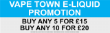 Vape Town e-Liquid 5 for £15 Multideal